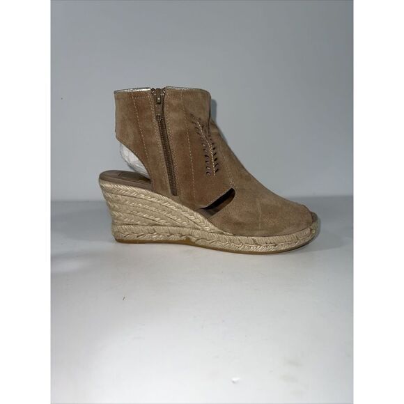 Kanna Leather Espadrilles Open Toe Wedges Women’s 37 6 1/2 Tan Bohemian Classic - Picture 5 of 12
